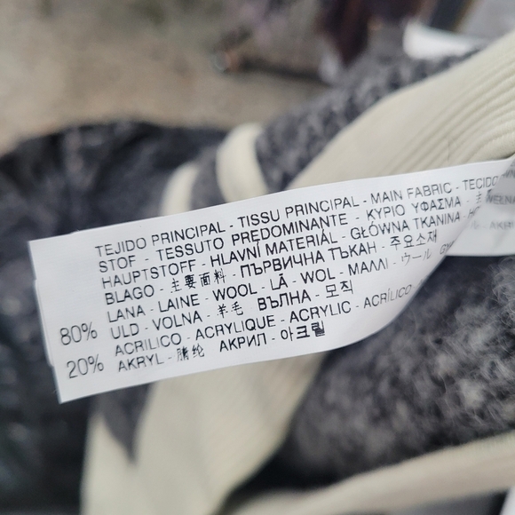 Zara Wool Gray and White Women's Sweater - Picture 3 of 7